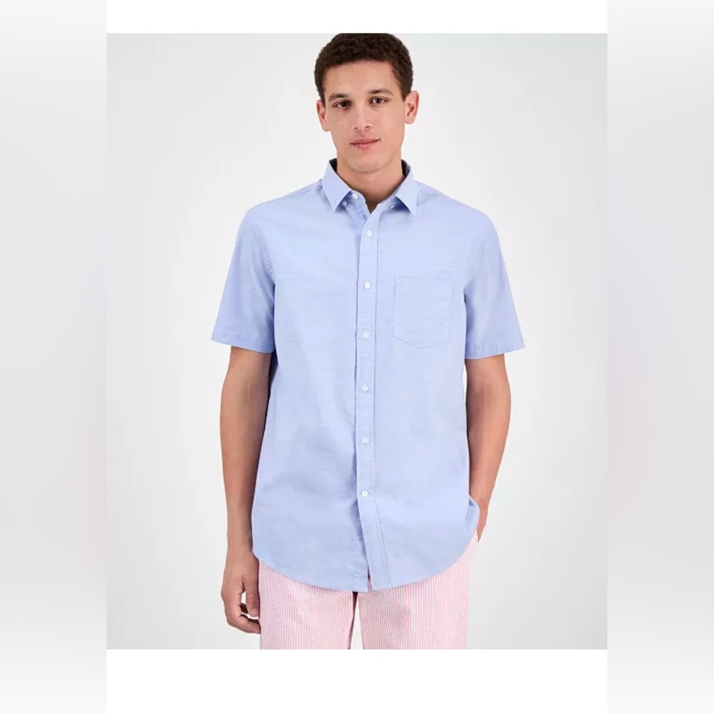 Blue Men's Short Sleeve Shirt by Club Room from Macy’s. New w/ Tags XL